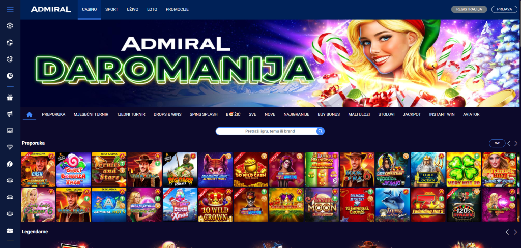 Admiral Casino službena web stranica